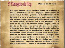 Mateo 9, 35  10, 1, 6-8
